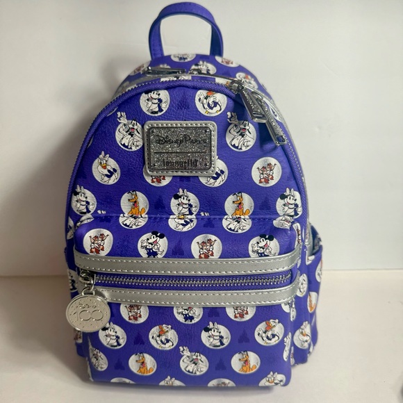 NWT. Disney Parks Loungefly 100th Mickey Mouse Friends Mini Backpack Bag - Picture 2 of 14